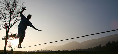 slackline silhouette pic